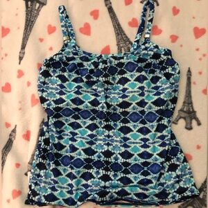 Fantasie Blue and White Tie Dye Tankini Top